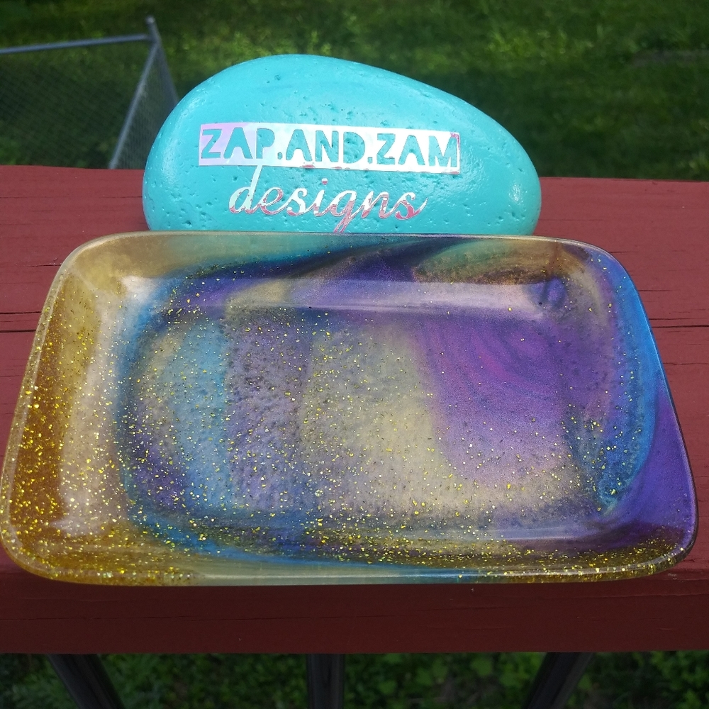 ✨SOLD✨Soap Dish Tray Resin Art Cute Mermaid Sparkly Beautiful Handmade Cute - Picture 6 of 15